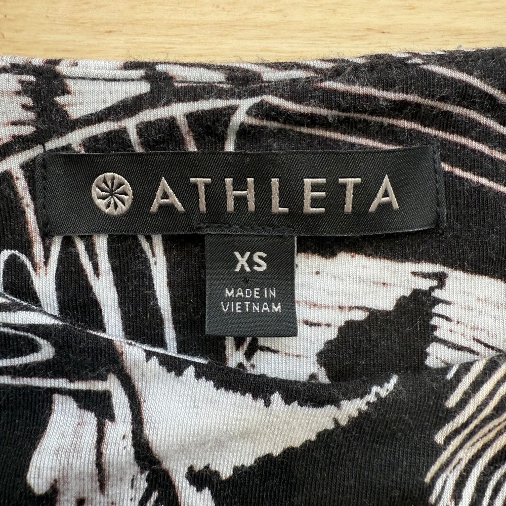Athleta Santorini Dress Women's Black White Printed Stretch Sleeveless - XS - Picture 9 of 14